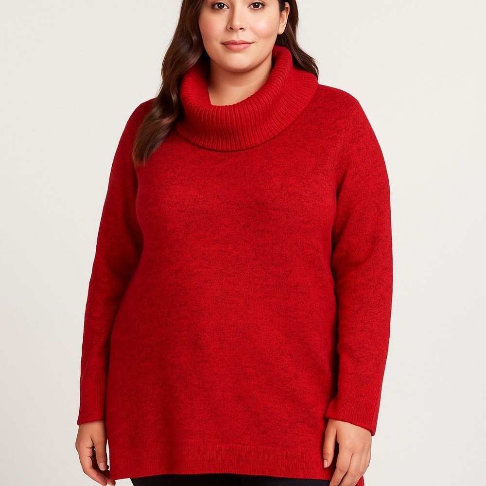 Lane Bryant Red Cowl Neck Tunic Sweater Size 18/20